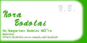 nora bodolai business card